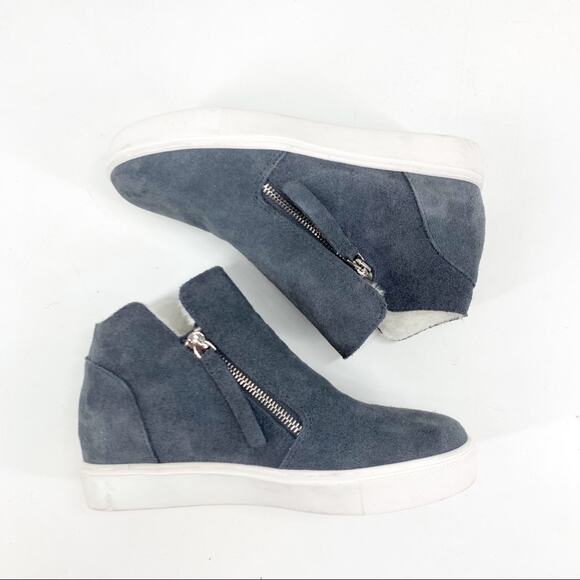 Steve Madden Caliber Suede Wedge Sneakers Gray Women’s Size 7/8 - Picture 2 of 7